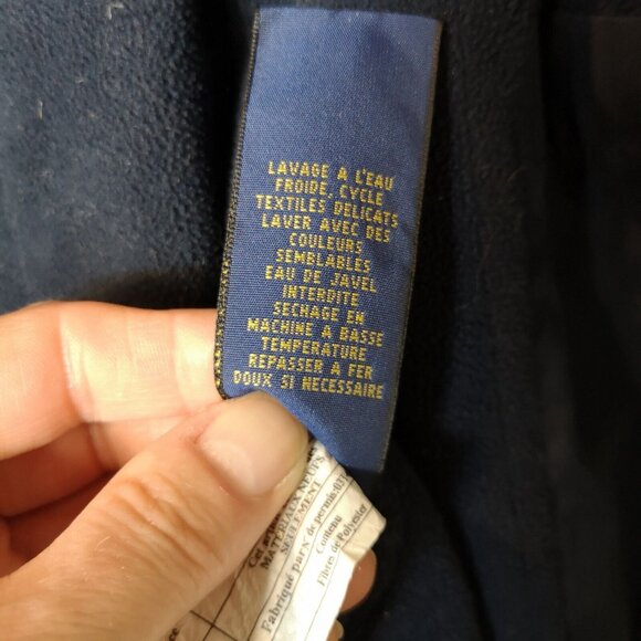 Vintage Polo Ralph Lauren Harrington Bomber Jacket Navy Fleece Lined, Mens XXL - Picture 14 of 15